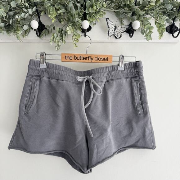 Lacausa Grey Cotton Drawstring Shorts Medium KS - Picture 1 of 3